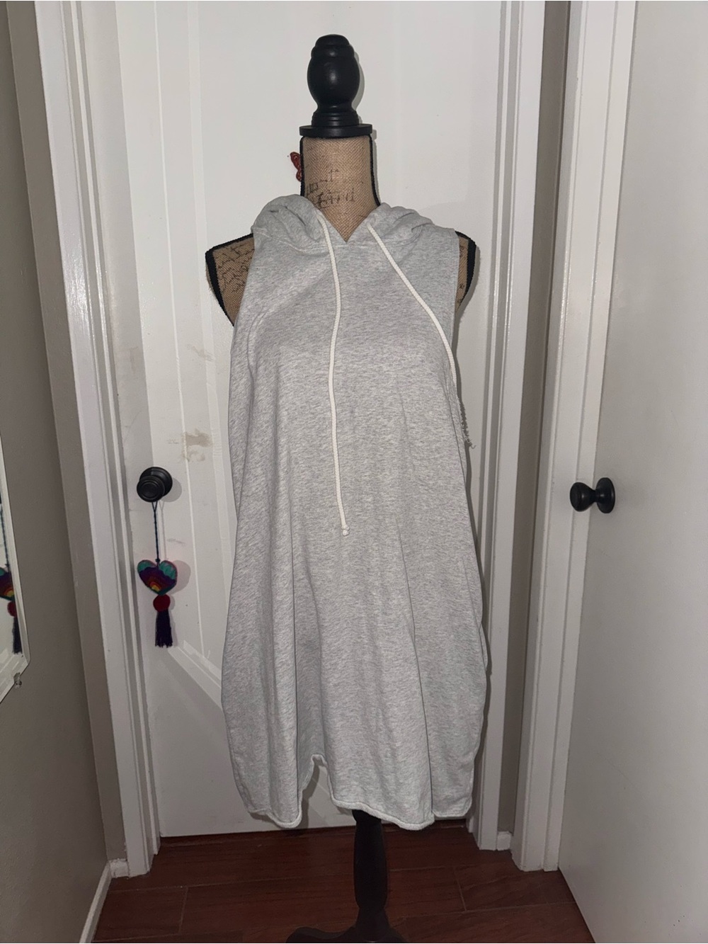 American Eagle Outfitters Gray Sleeveless Hooded Mini Dress
